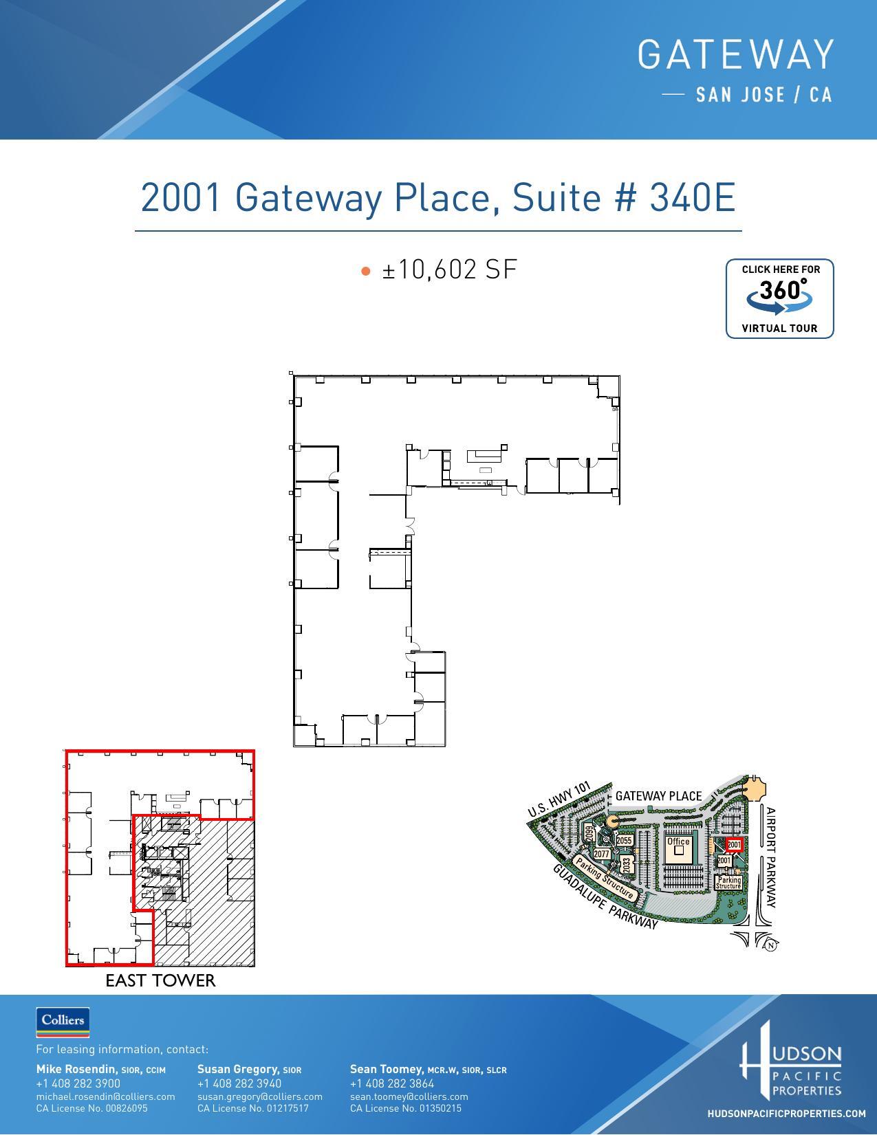 2033 Gateway Pl, San Jose, CA à louer Plan d’étage– Image 1 sur 1