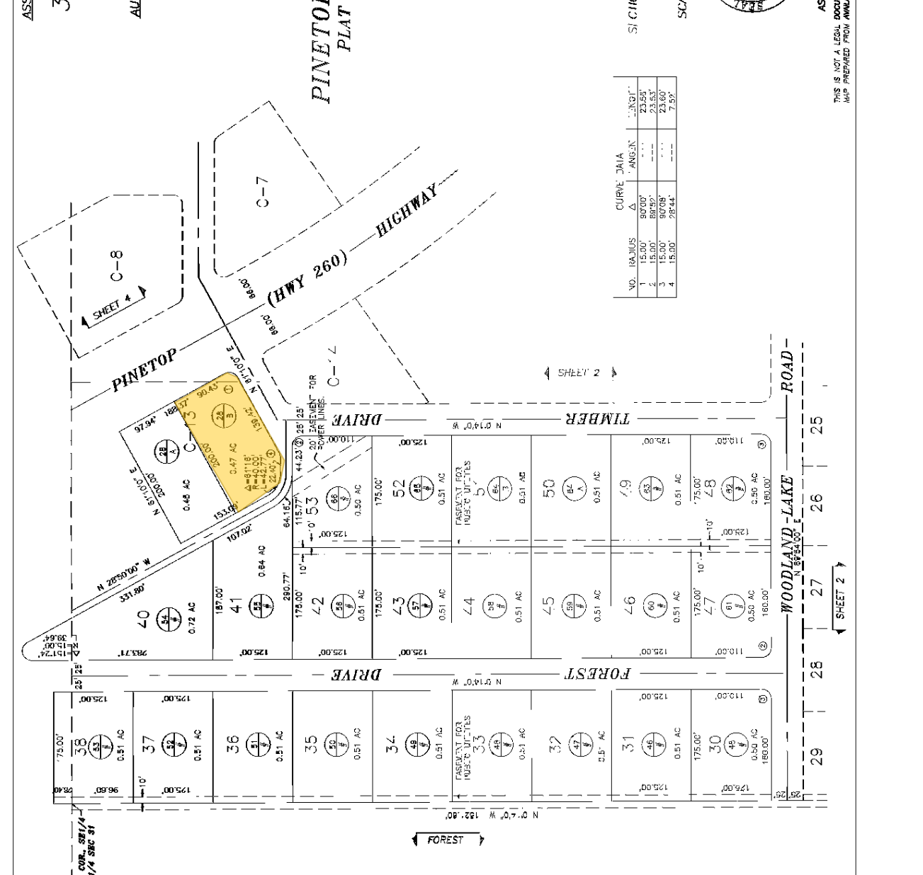 759 E White Mountain Blvd, Pinetop Lakeside, AZ à vendre Plan cadastral– Image 1 sur 2