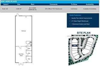 8291 Aero Pl, San Diego, CA à louer Plan d’étage– Image 2 sur 2