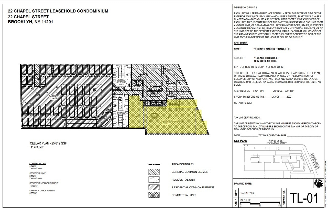 22 Chapel St, Brooklyn, NY à louer Plan d’étage– Image 1 sur 1