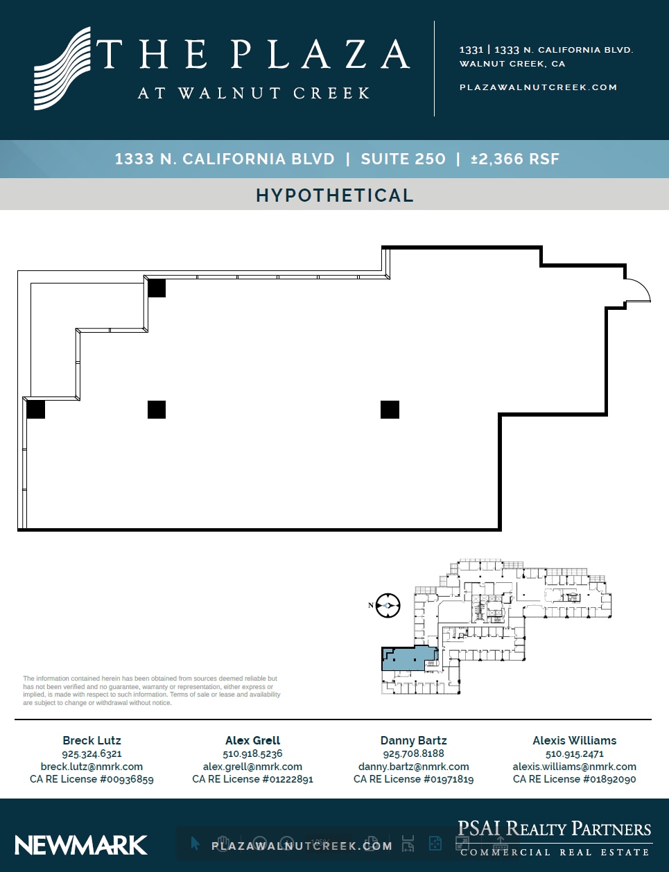 1331 N California Blvd, Walnut Creek, CA à louer Plan d’étage– Image 1 sur 1