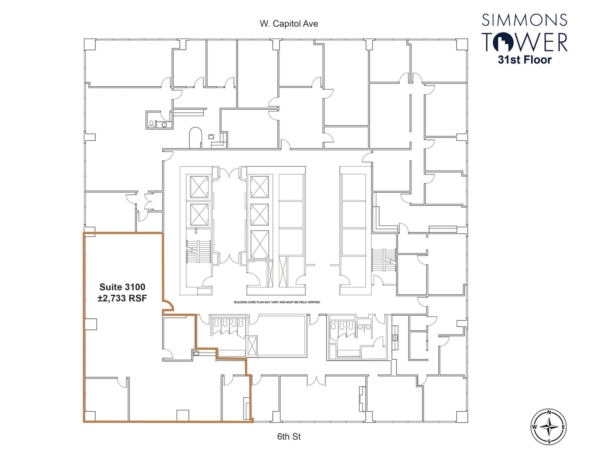 425 W Capitol Ave, Little Rock, AR à louer Plan d’étage– Image 1 sur 2