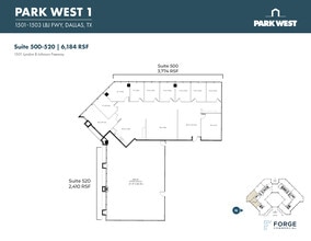 1501-1507 Lyndon B Johnson Fwy, Dallas, TX à louer Plan d’étage– Image 2 sur 2