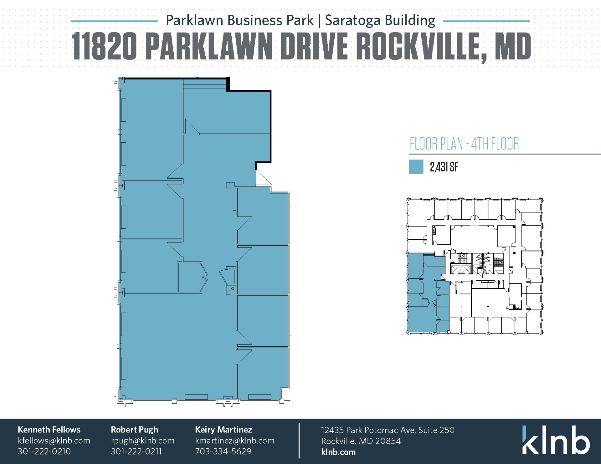 11820 Parklawn Dr, Rockville, MD à louer Plan d’étage– Image 1 sur 1