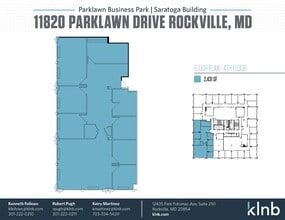 11820 Parklawn Dr, Rockville, MD à louer Plan d’étage– Image 1 sur 1