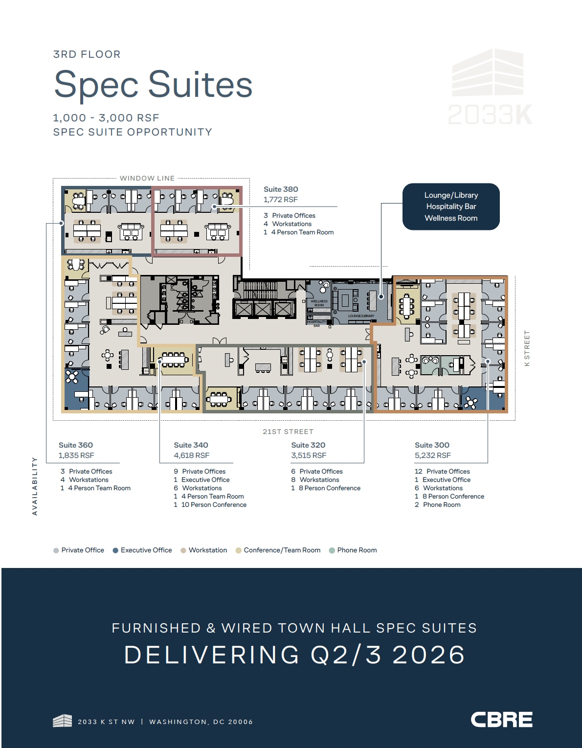 2033 K St NW, Washington, DC à louer Plan d’étage– Image 1 sur 1