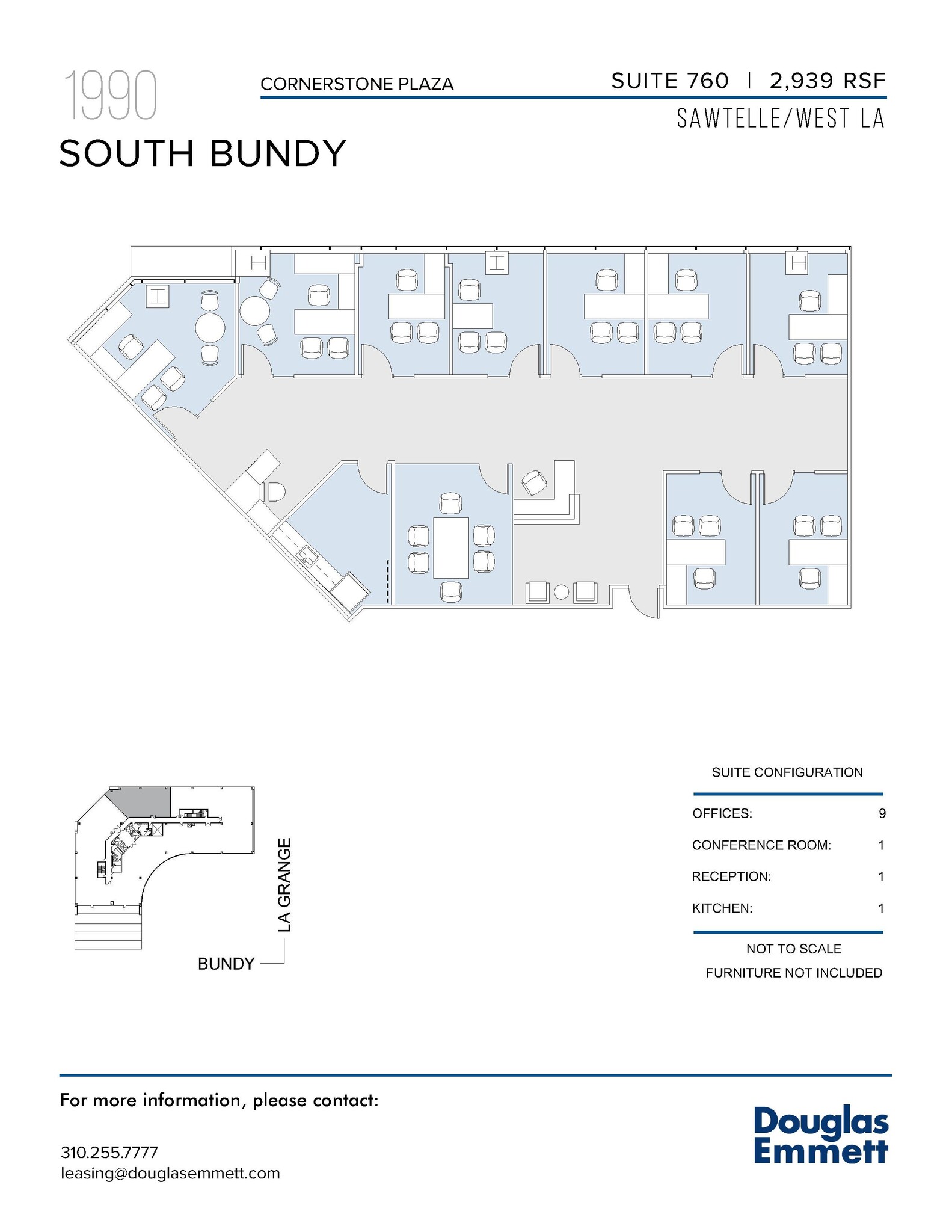 1990 S Bundy Dr, Los Angeles, CA à louer Plan d’étage– Image 1 sur 11
