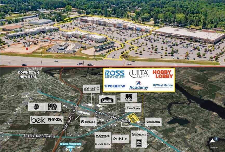 3511-3553 M L King Jr Blvd, New Bern, NC à vendre - Aérien – Image 2 sur 6
