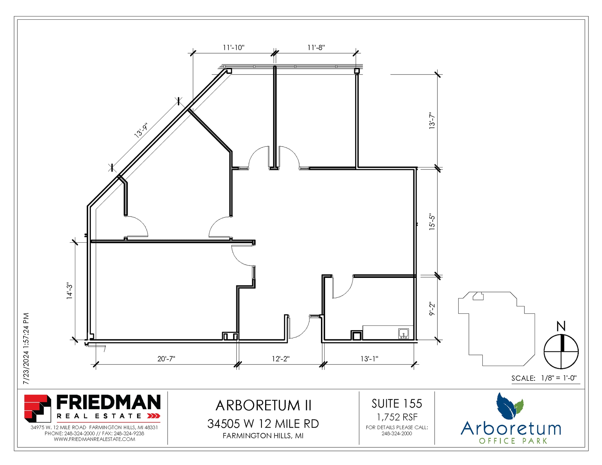 34505 W 12 Mile Rd, Farmington Hills, MI à louer Plan d’étage– Image 1 sur 2