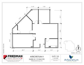 34505 W 12 Mile Rd, Farmington Hills, MI à louer Plan d’étage– Image 1 sur 2