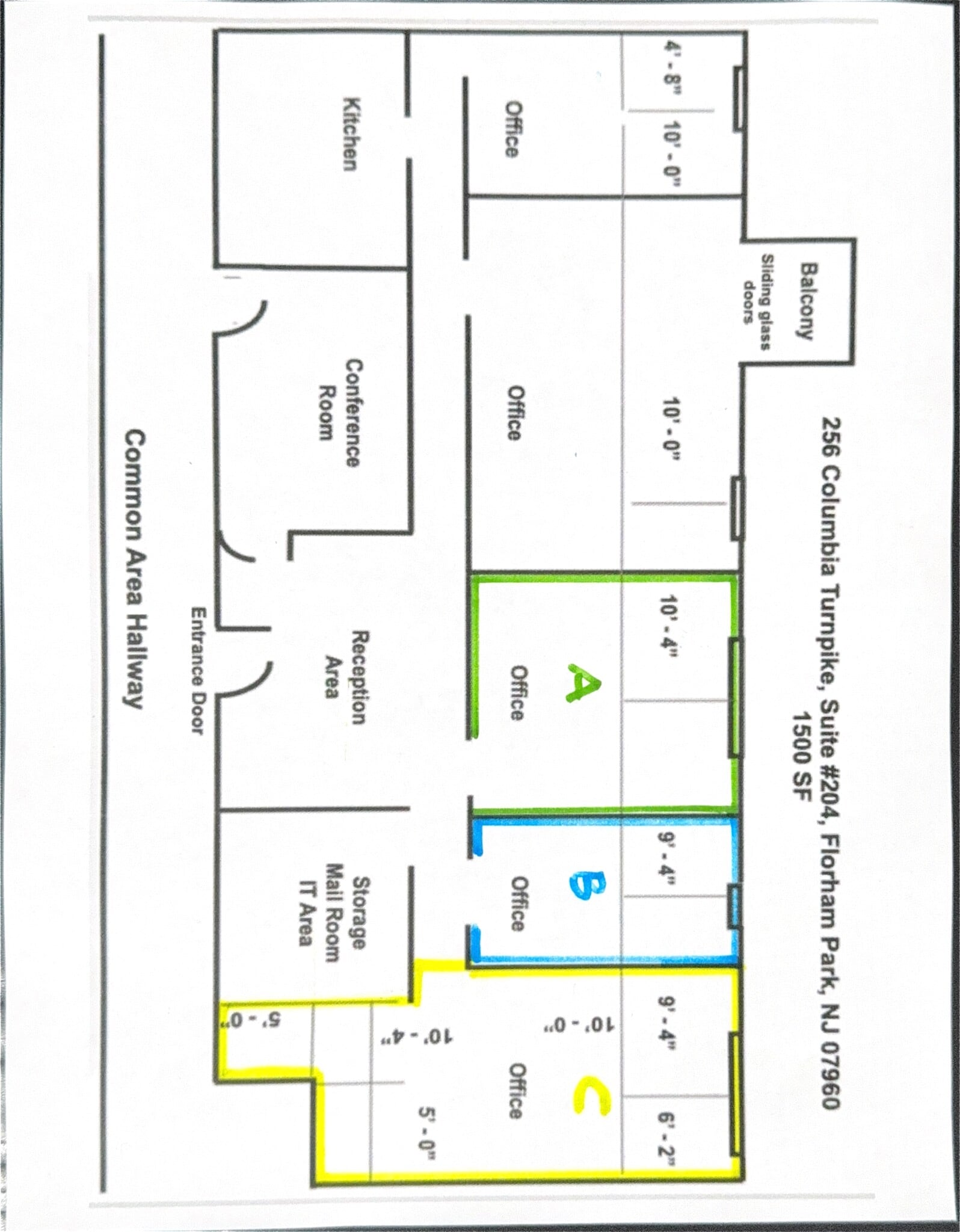 256 Columbia Tpke, Florham Park, NJ à louer Plan d’étage– Image 1 sur 3