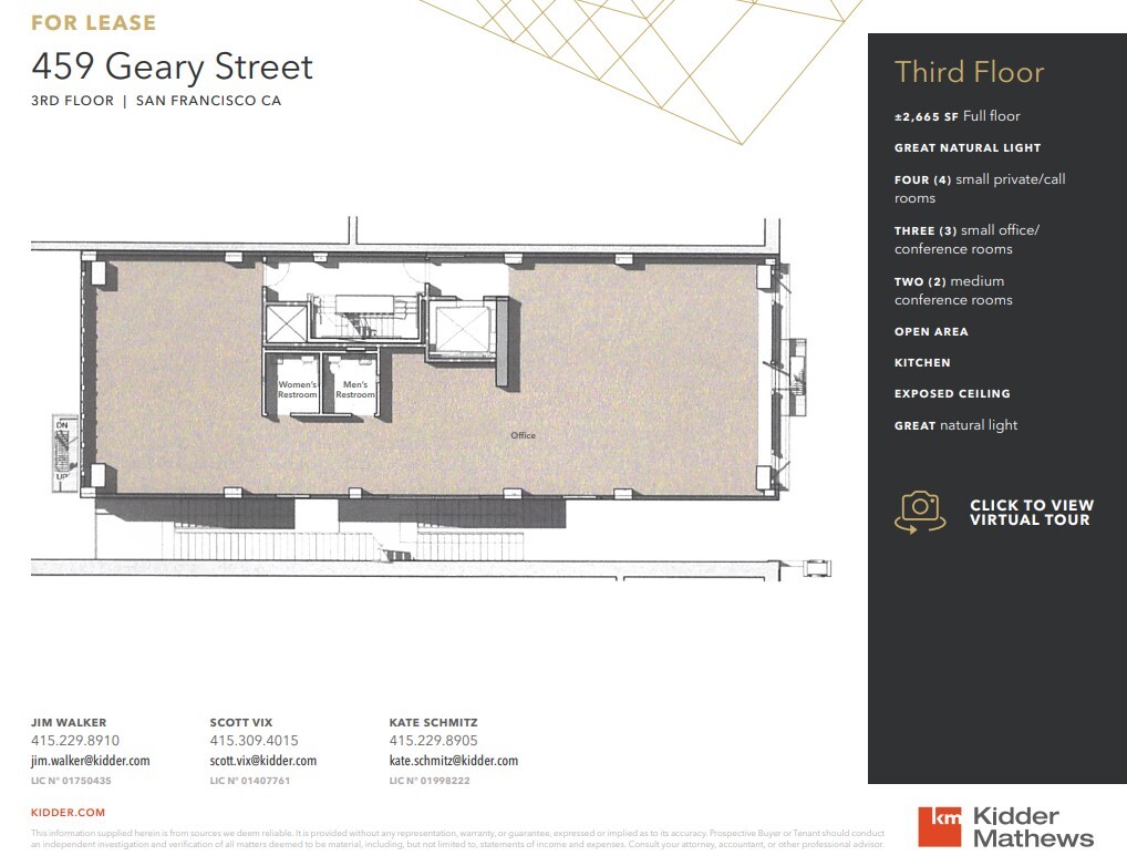 459 Geary St, San Francisco, CA à louer Plan d’étage– Image 1 sur 6