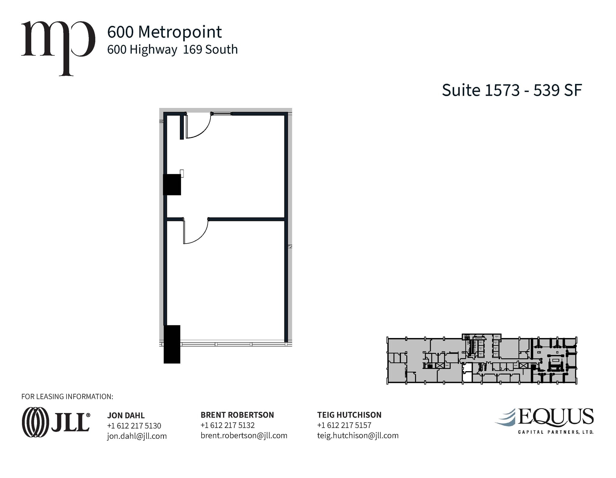 600 Highway 169 S, Saint Louis Park, MN à louer Plan d’étage– Image 1 sur 1