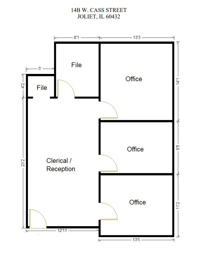 2-24 W Cass St, Joliet, IL à louer Plan d’étage– Image 1 sur 1