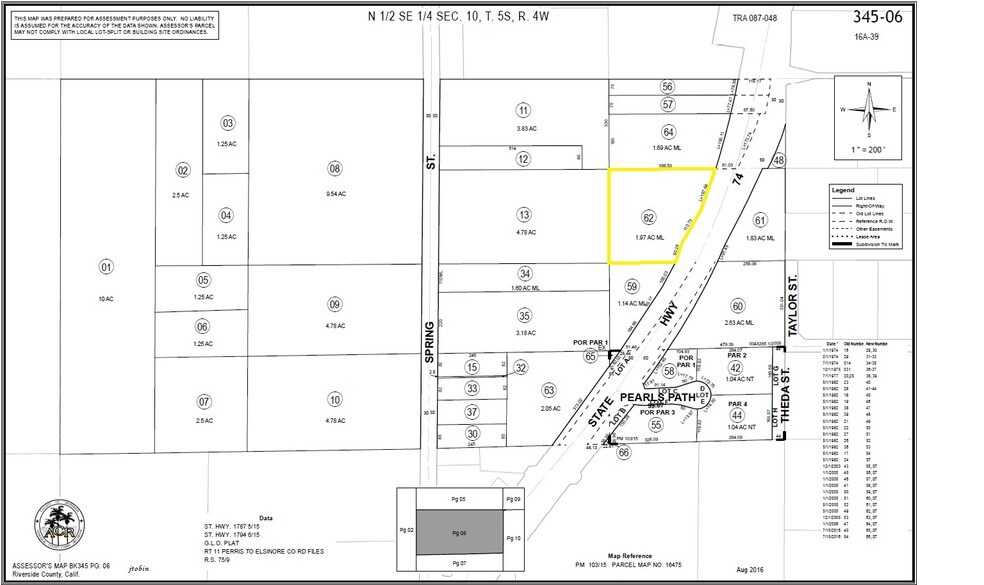 25605 State Highway 74, Perris, CA à vendre - Plan cadastral – Image 2 sur 2