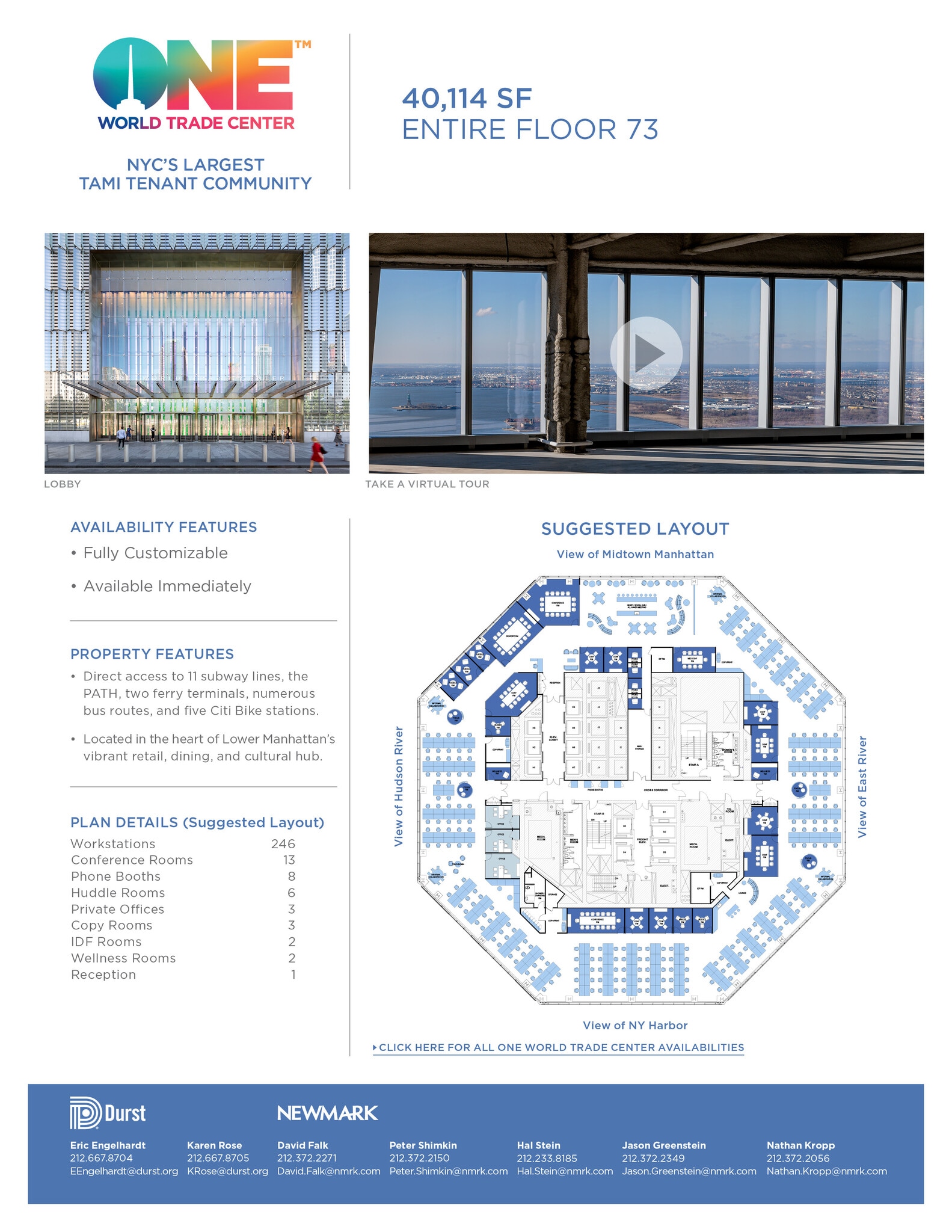 One World Trade Center, New York, NY à louer Plan d’étage– Image 1 sur 1