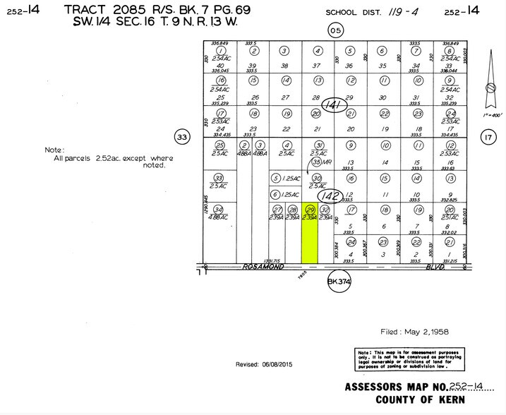 7805 W Rosamond Blvd, Rosamond, CA à vendre - Plan cadastral – Image 3 sur 3