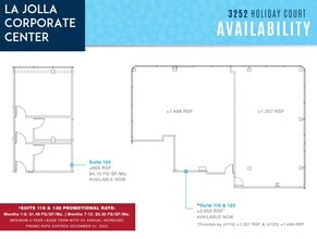 8939 Villa La Jolla Dr, La Jolla, CA à louer Plan d’étage– Image 1 sur 1