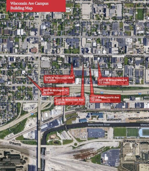 2217 W Wisconsin Ave, Milwaukee, WI à vendre - Aérien – Image 3 sur 3