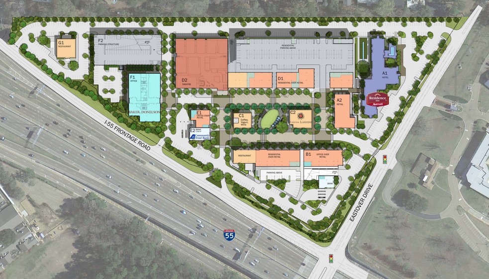 1200 Eastover Dr, Jackson, MS à louer - Plan de site – Image 2 sur 7