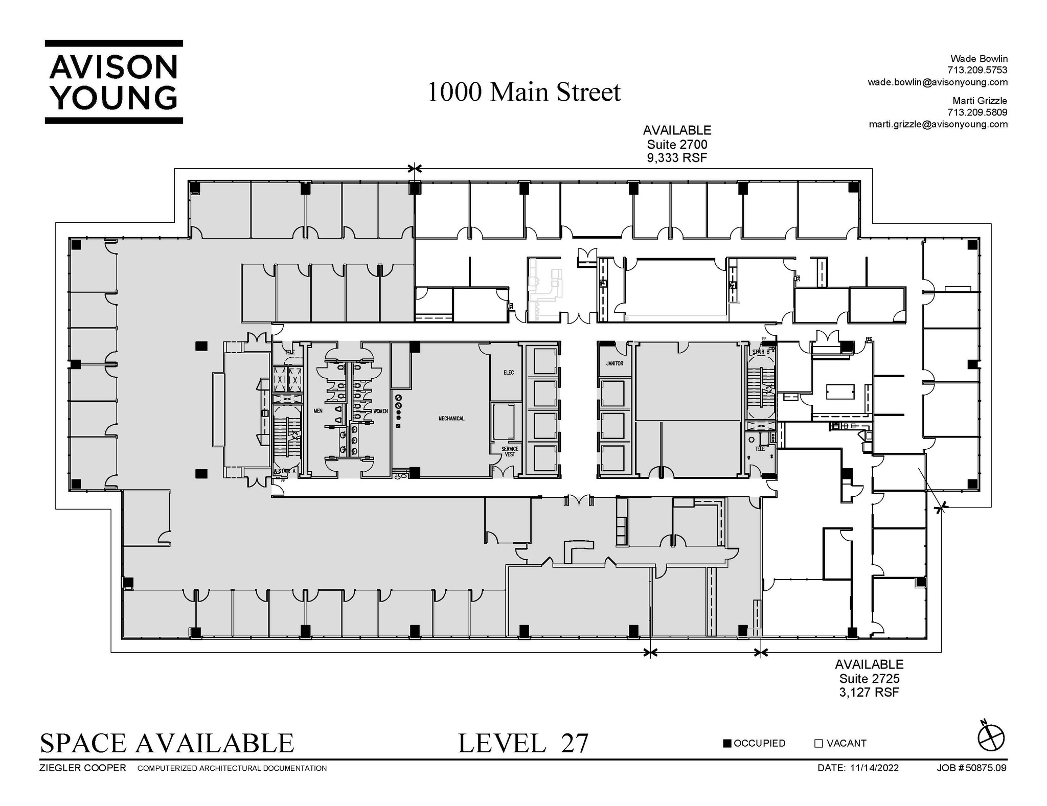 1000 Main St, Houston, TX à louer Plan d’étage– Image 1 sur 1