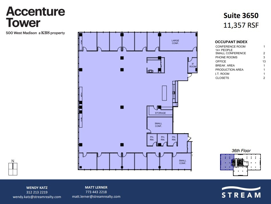 500 W Madison St, Chicago, IL à louer Plan d’étage– Image 1 sur 1