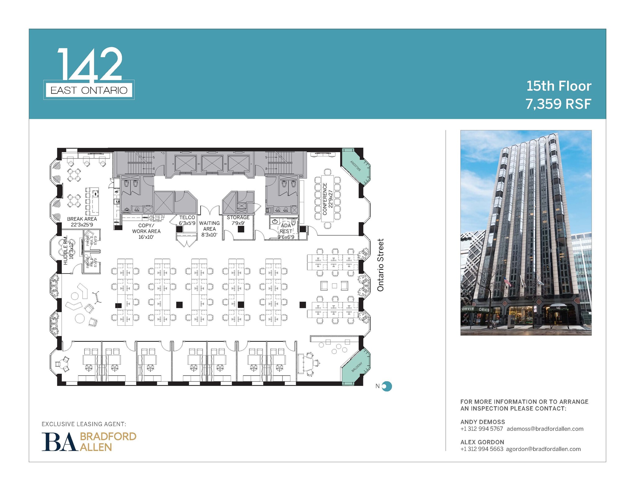 142 E Ontario St, Chicago, IL à louer Plan d’étage– Image 1 sur 5