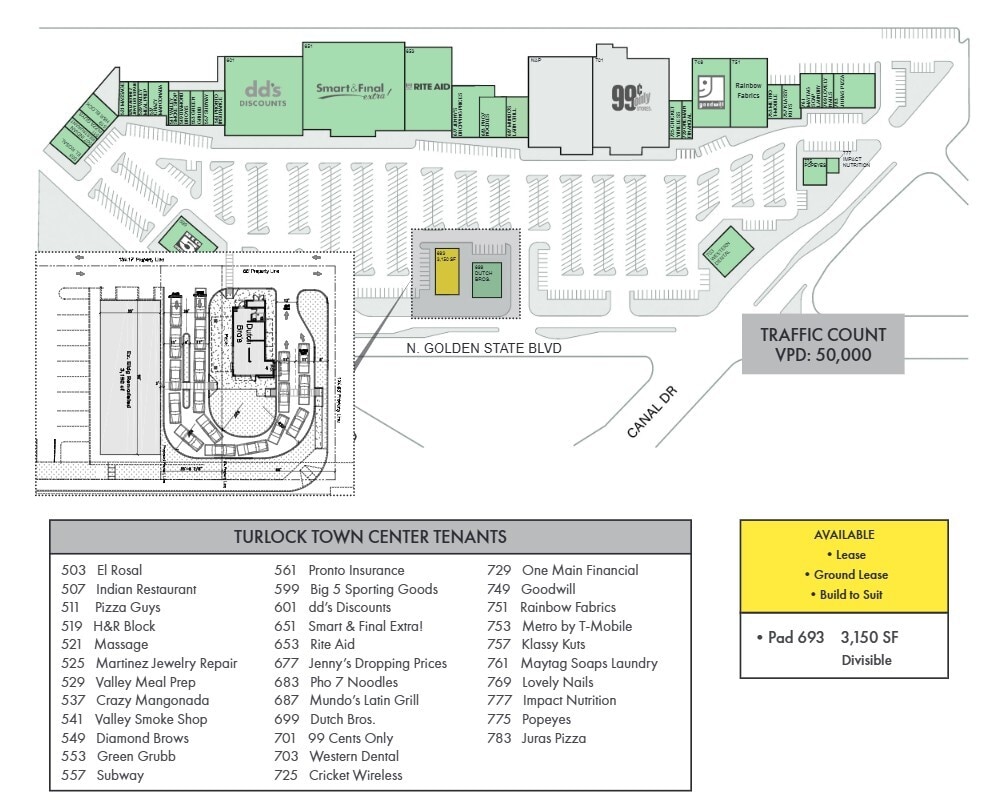 503-795 N Golden State Blvd, Turlock, CA à louer Plan de site– Image 1 sur 1