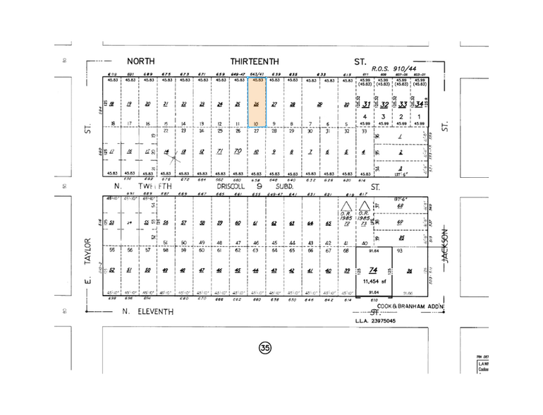 641-643 N 13th St, San Jose, CA à vendre - Plan cadastral – Image 3 sur 3