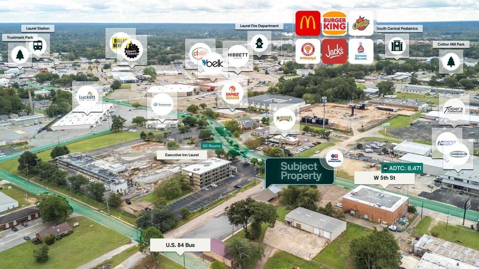 1206 W 6th St, Laurel, MS à vendre - Aérien – Image 2 sur 3