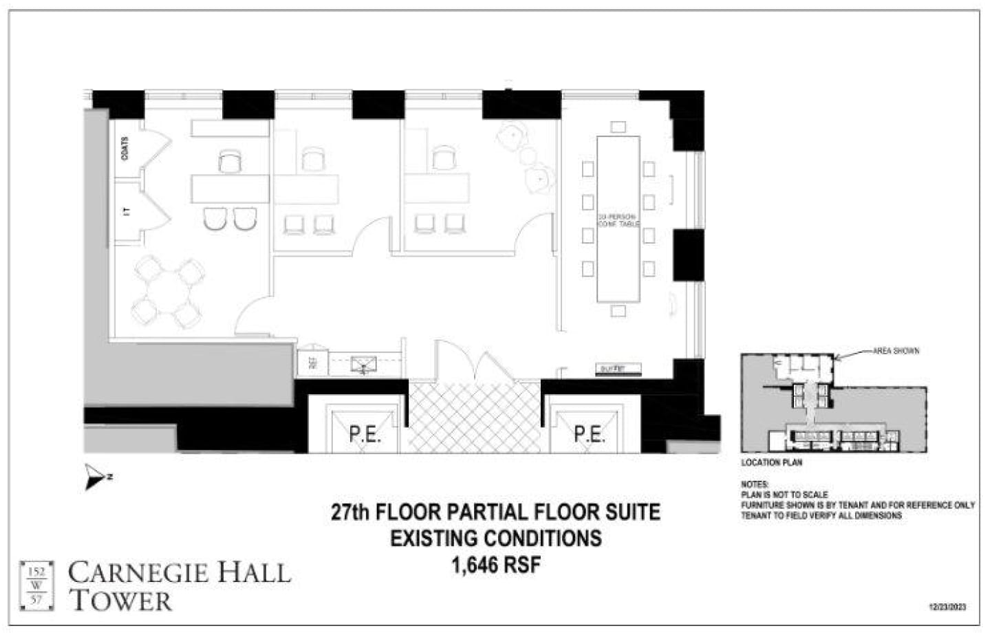 152 W 57th St, New York, NY à louer Plan d’étage– Image 1 sur 1