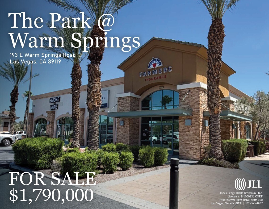 193 E Warm Springs Rd, Las Vegas, NV à vendre Photo de l’immeuble– Image 1 sur 11