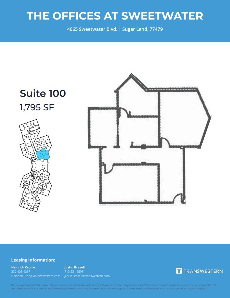 4675 Sweetwater Blvd, Sugar Land, TX à louer Plan d’étage– Image 1 sur 1