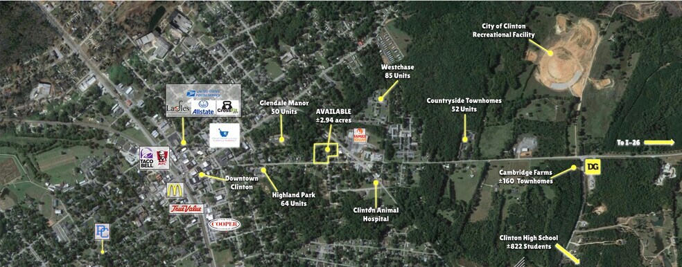527 Musgrove St, Clinton, SC à vendre - Aérien – Image 2 sur 10