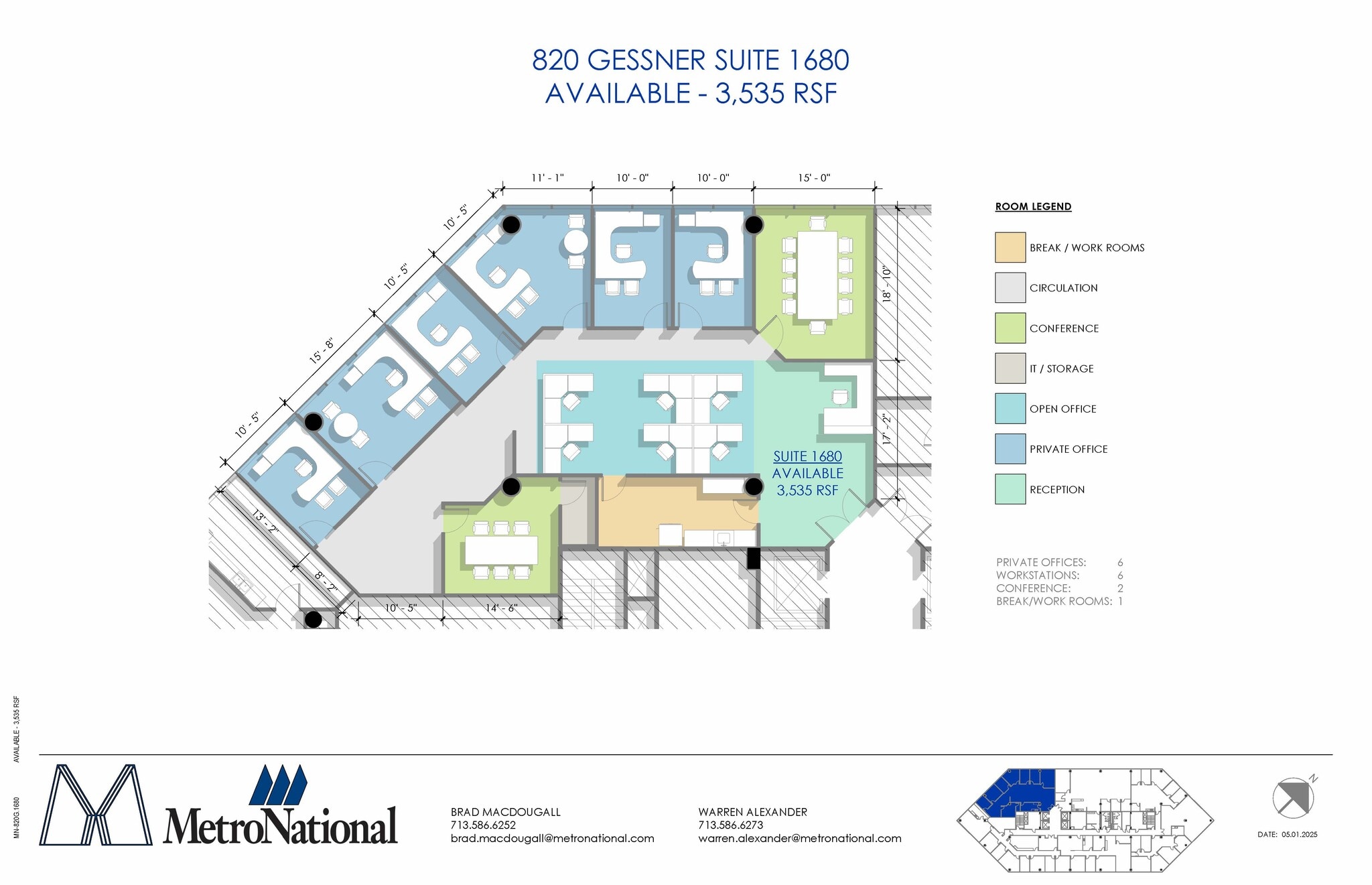 820 Gessner Rd, Houston, TX à louer Plan d’étage– Image 1 sur 1