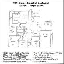 787 Hillcrest Industrial Blvd, Macon-Bibb, GA à louer Plan d’étage– Image 1 sur 1