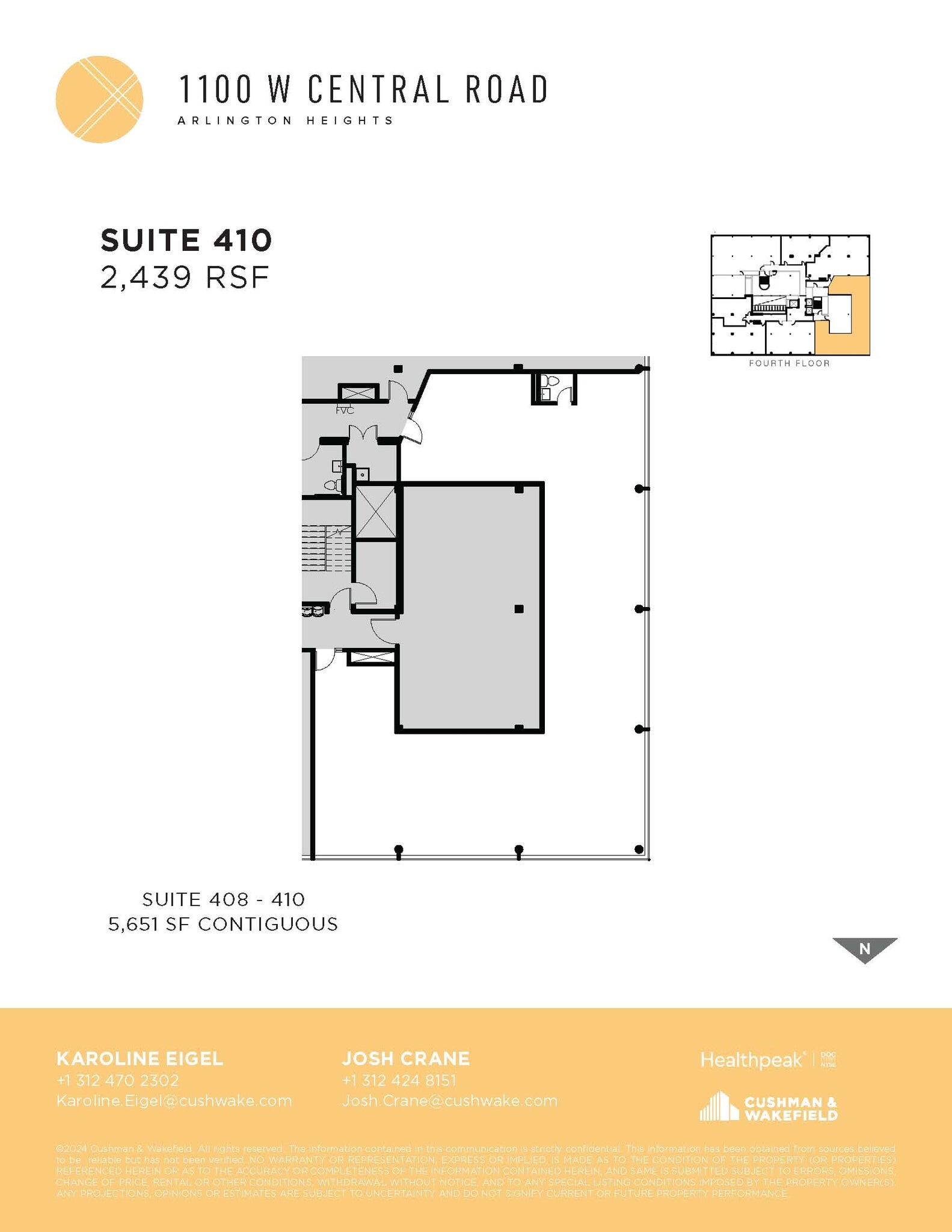 1100 W Central Rd, Arlington Heights, IL à louer Plan d’étage– Image 1 sur 2