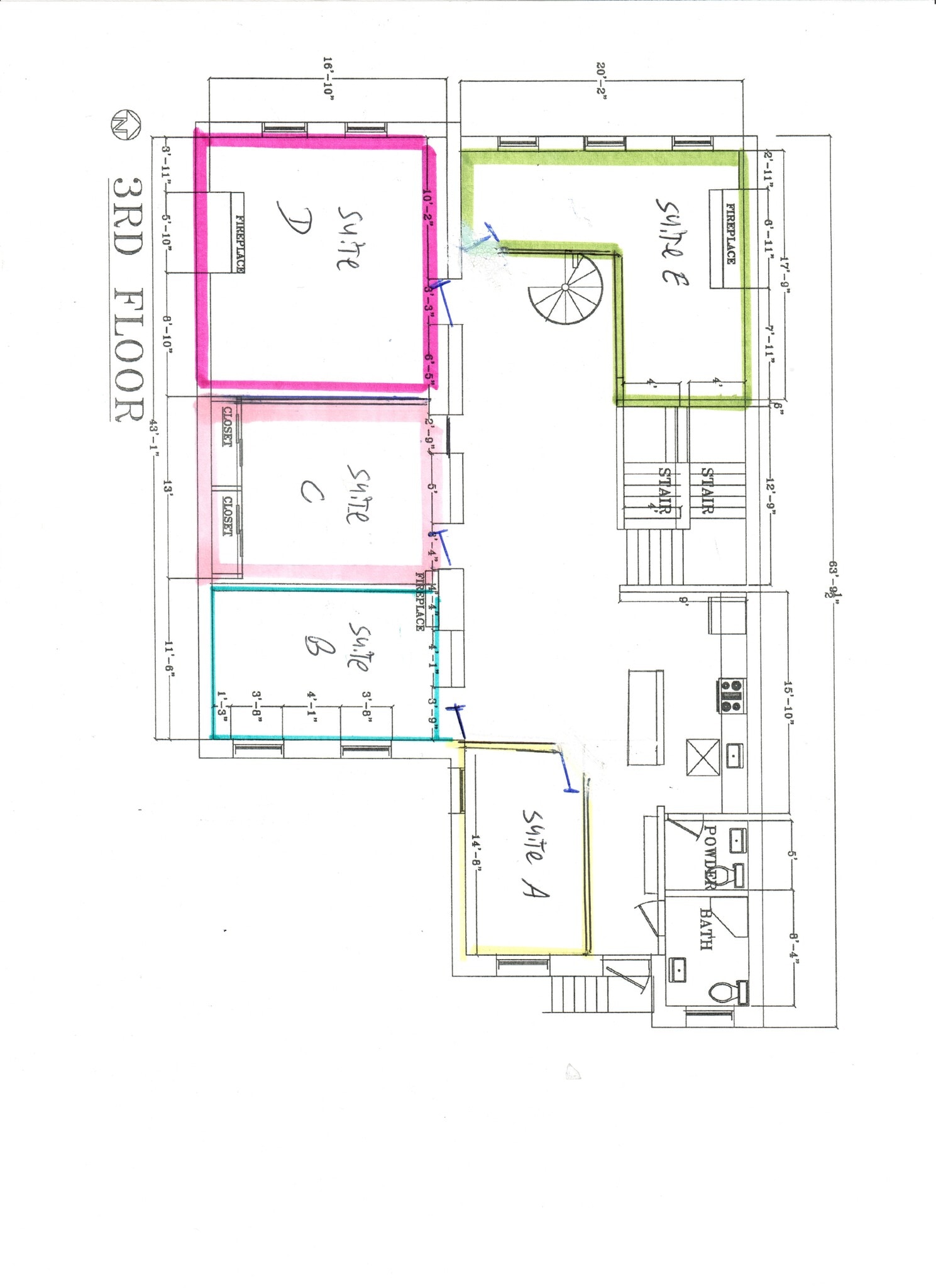 1305-1307 St Paul St, Baltimore, MD à louer Plan d’étage– Image 1 sur 7