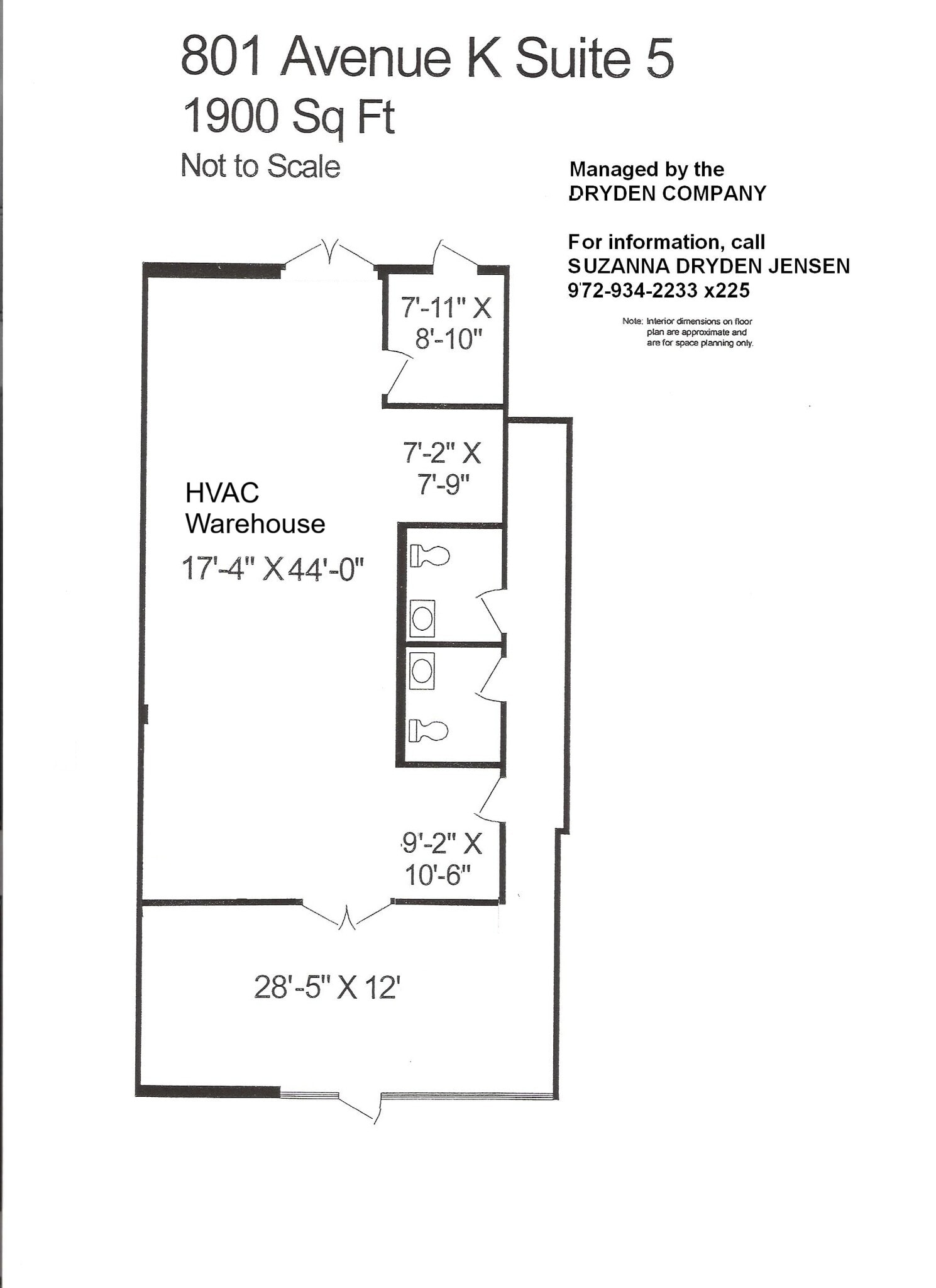801 K Ave, Plano, TX à louer Plan d’étage– Image 1 sur 1