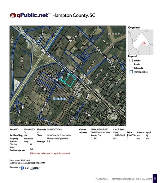 Intermodal Interchange Site - I-95 & CSX Rail Centric by 1 Minute - Workforce Housing, Yemassee, SC à vendre - Photo de l’immeuble – Image 3 sur 11