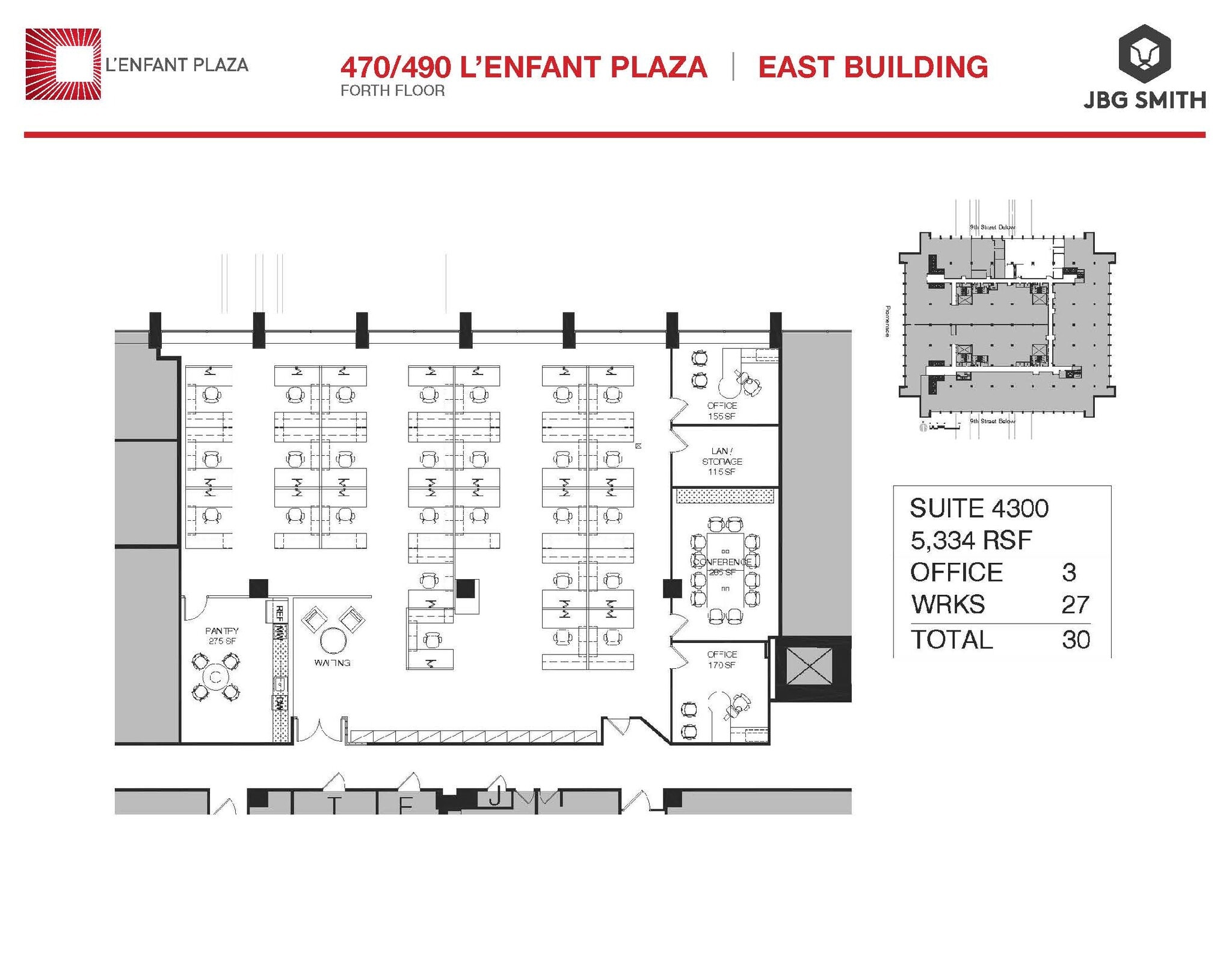 470-490 L'Enfant Plz SW, Washington, DC à louer Plan d’étage– Image 1 sur 1