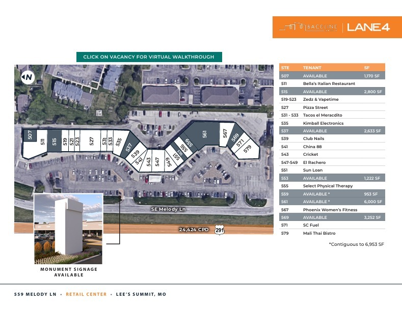 507-579 SE Melody Ln, Lees Summit, MO à louer Plan d’étage– Image 1 sur 1