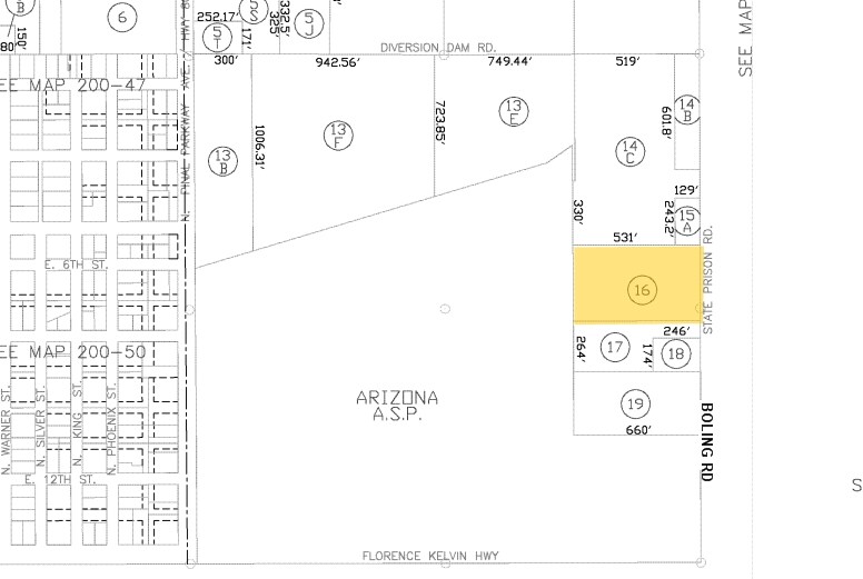 Diversion Dam Road & Bowling Road Rd, Florence, AZ à vendre Plan cadastral– Image 1 sur 2