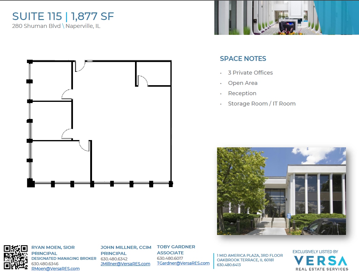 280 Shuman Blvd, Naperville, IL à louer Plan d’étage– Image 1 sur 2