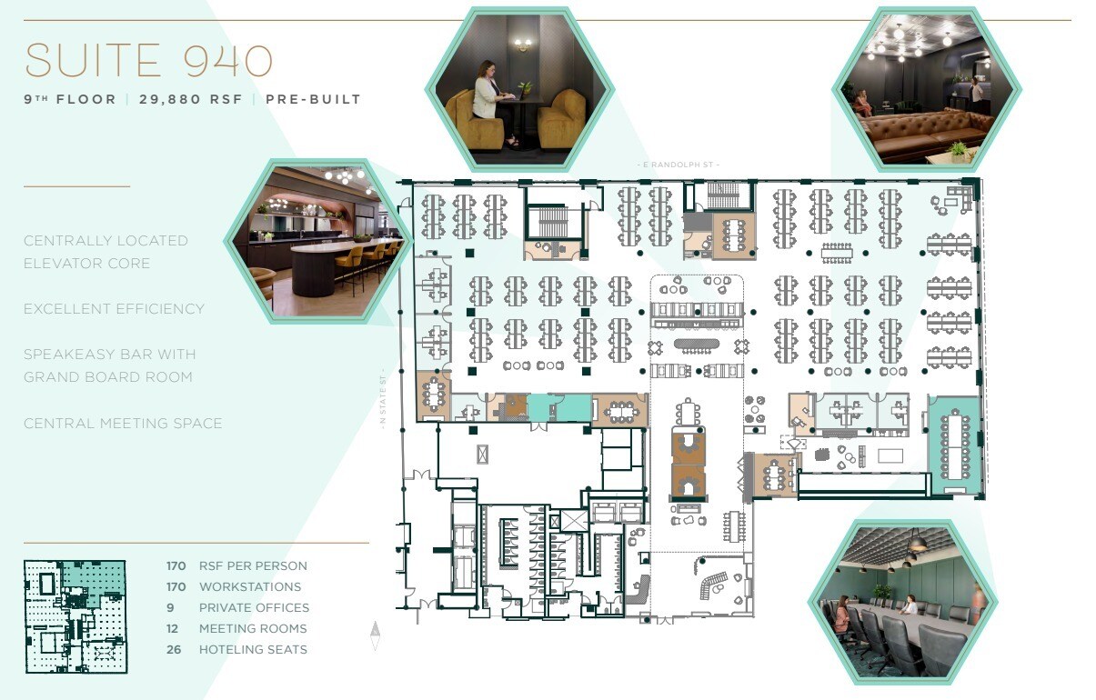 24 E Washington St, Chicago, IL à louer Plan d’étage– Image 1 sur 1