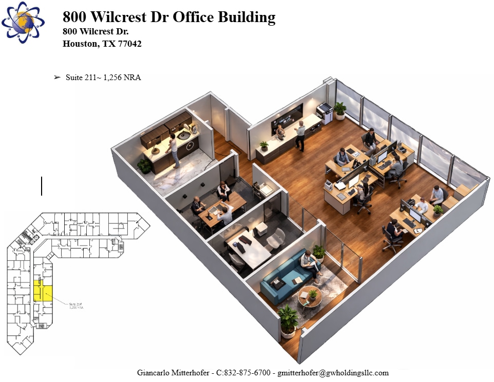800 Wilcrest Dr, Houston, TX à louer Plan d’étage– Image 1 sur 1