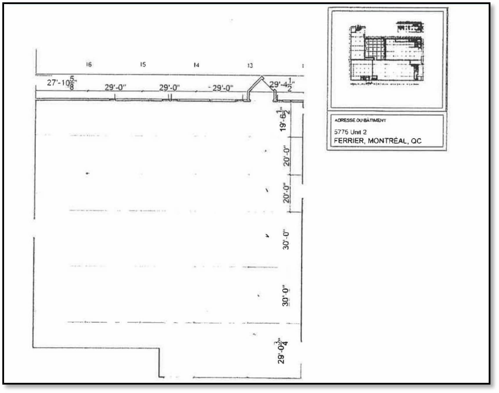5775 Rue Ferrier, Mont-Royal, QC à louer Plan d’étage– Image 1 sur 2