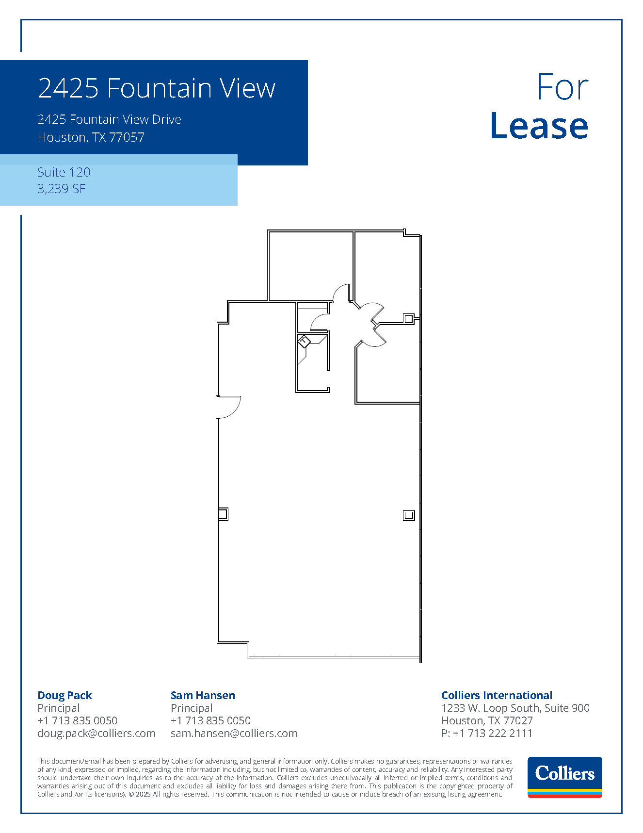 2425 Fountain View Dr, Houston, TX à louer Plan d’étage– Image 1 sur 1