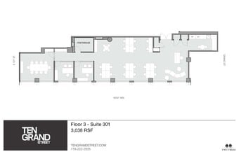 10 Grand St, Brooklyn, NY à louer Plan d’étage– Image 2 sur 7