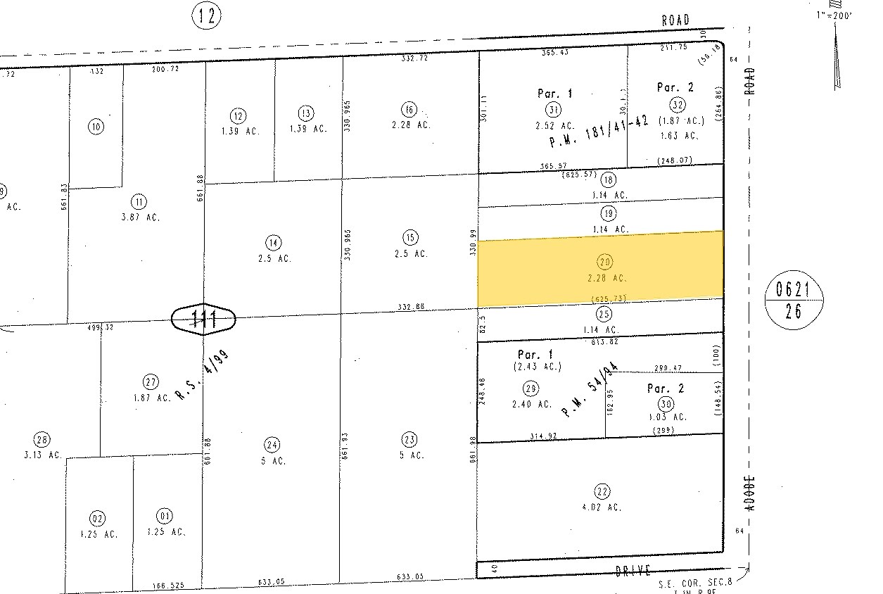 Adobe Rd, Twentynine Palms, CA à vendre Plan cadastral– Image 1 sur 2